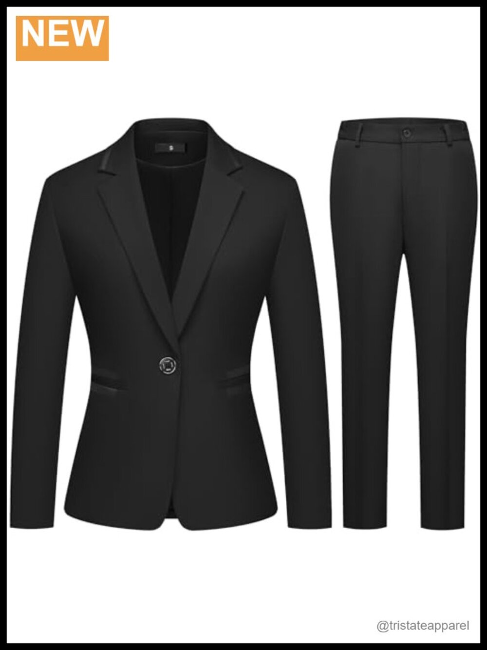 Women's 2 Piece Slim Fit One Button Blazer Pants Suit Set Business Office